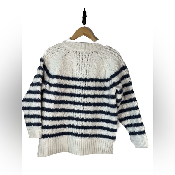 Madewell Striped Cable Knit Wool/ Alpaca Blend Sweater – Size M - Picture 4 of 9